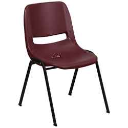 Ergonomic Shell Stack Chair Burgundy 